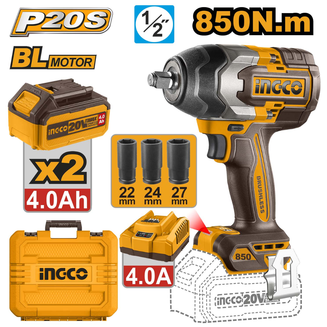 CIWLI2085 INGCO CORDLESS IMPACT WRENCH
