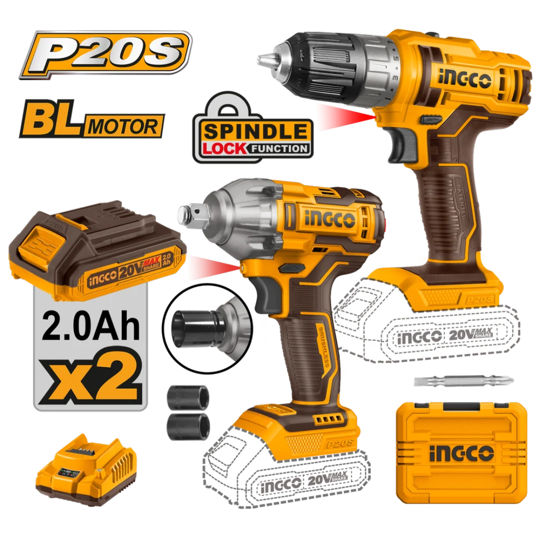 COSLI230702 INGCO CORDLESS IMPACT WRENCH AND IMPACT DRILL