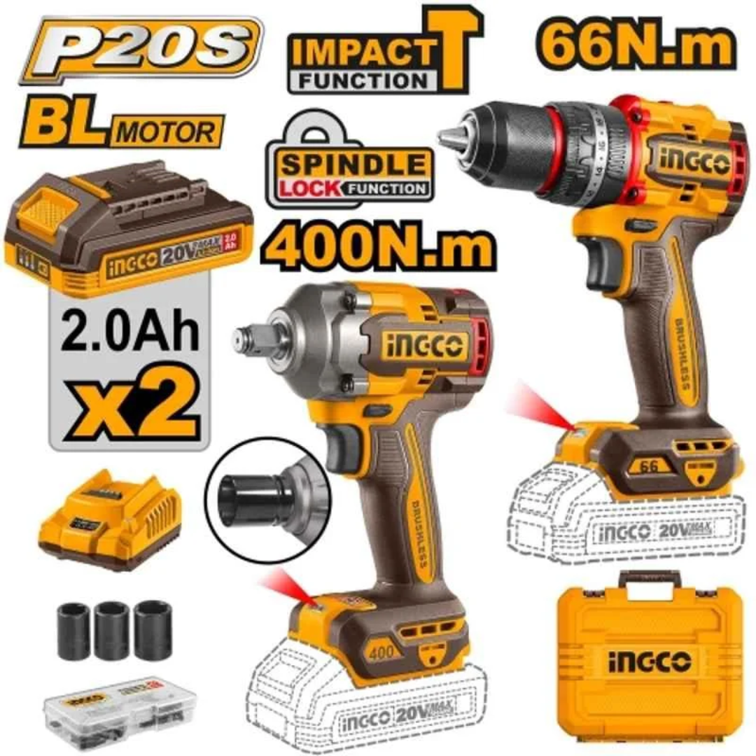 CKLI20275 INGCO CORDLESS 2PC COMBO KIT INGCO