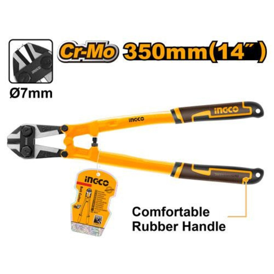 INGCO  14 Inch Bolt Cutter with Cr-Mo Blade & TPR Handle - HBC0814