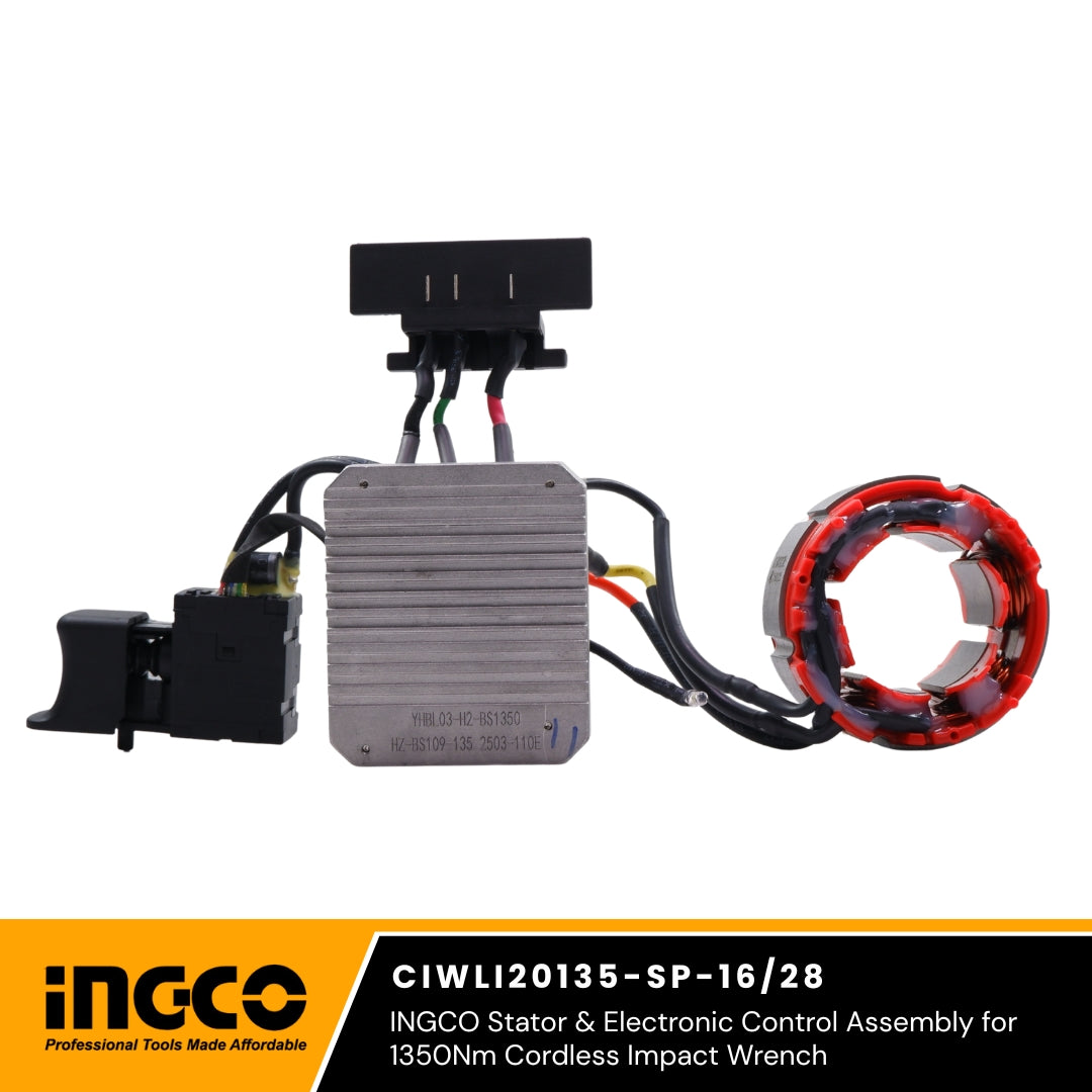 INGCO Stator & Electronic Control Assembly for 1350Nm Cordless Impact Wrench (CIWLI20135-SP-16/28)