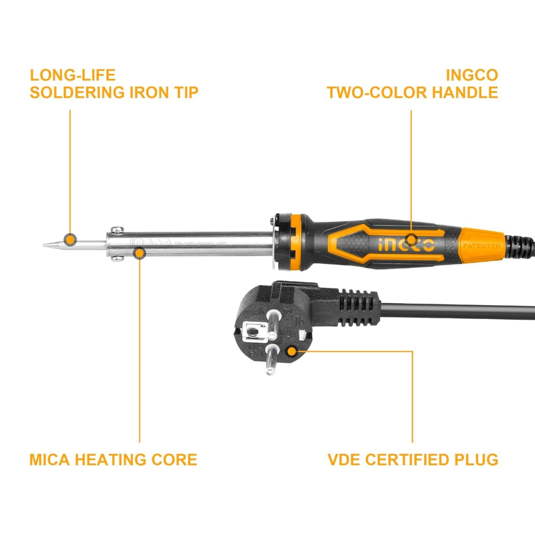 INGCO 60W Electric Soldering Iron – Portable Soldering Gun with Replaceable Tip - SI0268