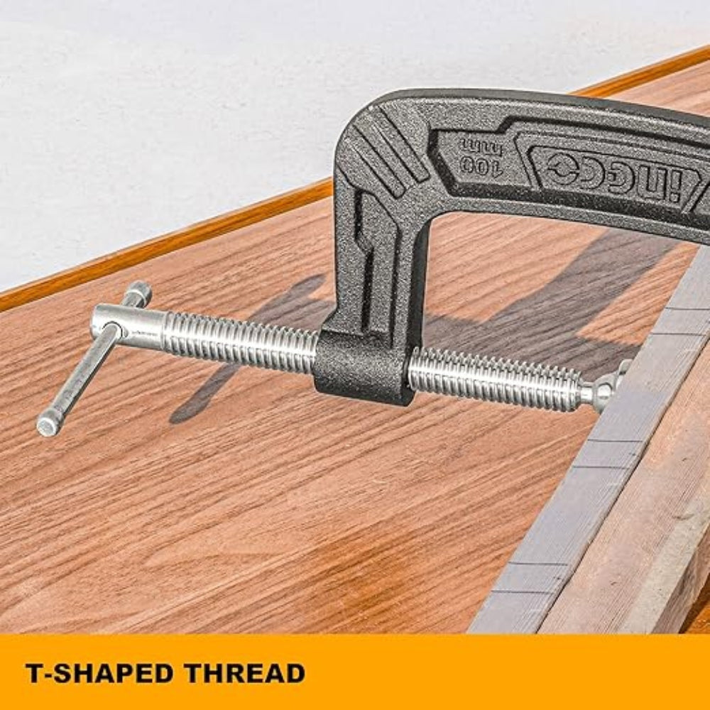 INGCO  6 Inch G Clamp – Heavy Duty Cast Iron Clamping Tool - HGC0106
