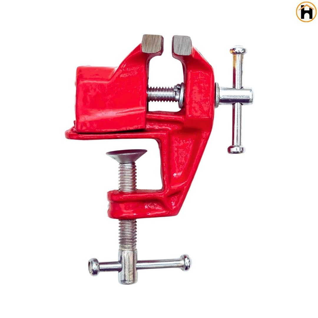 HOMDUM 3 Inch Cast Iron Steel Baby Vice Clamp – Heavy Duty Mini Table Vise for Woodworking & DIY Use