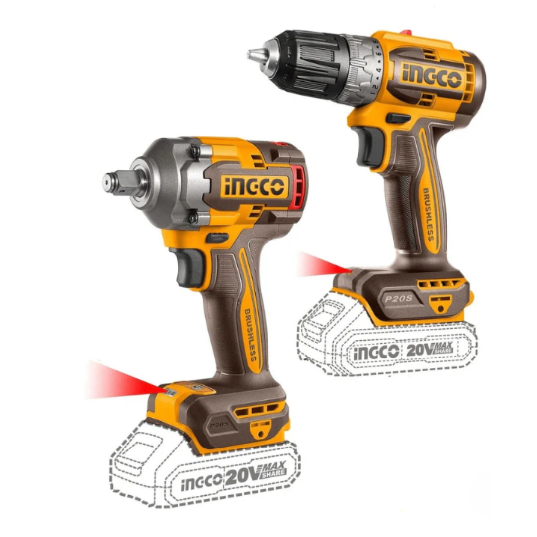 CKLI20271 INGCO CORDLESS IMPACT WERNCH AND IMPACT DRILL COMBO