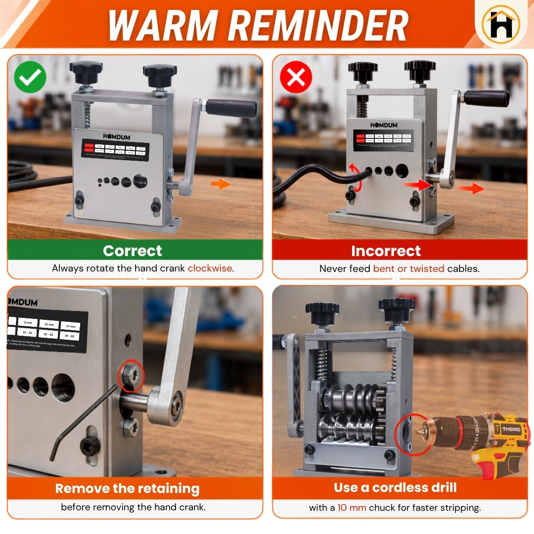HOMDUM 6-in-1 Manual Wire Stripper Machine