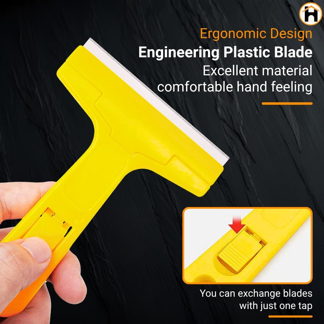 HOMDUM Razor Scraper with ABS Plastic Handle – Heavy Duty Blade Scraper for Glass, Tiles & Adhesive Removal