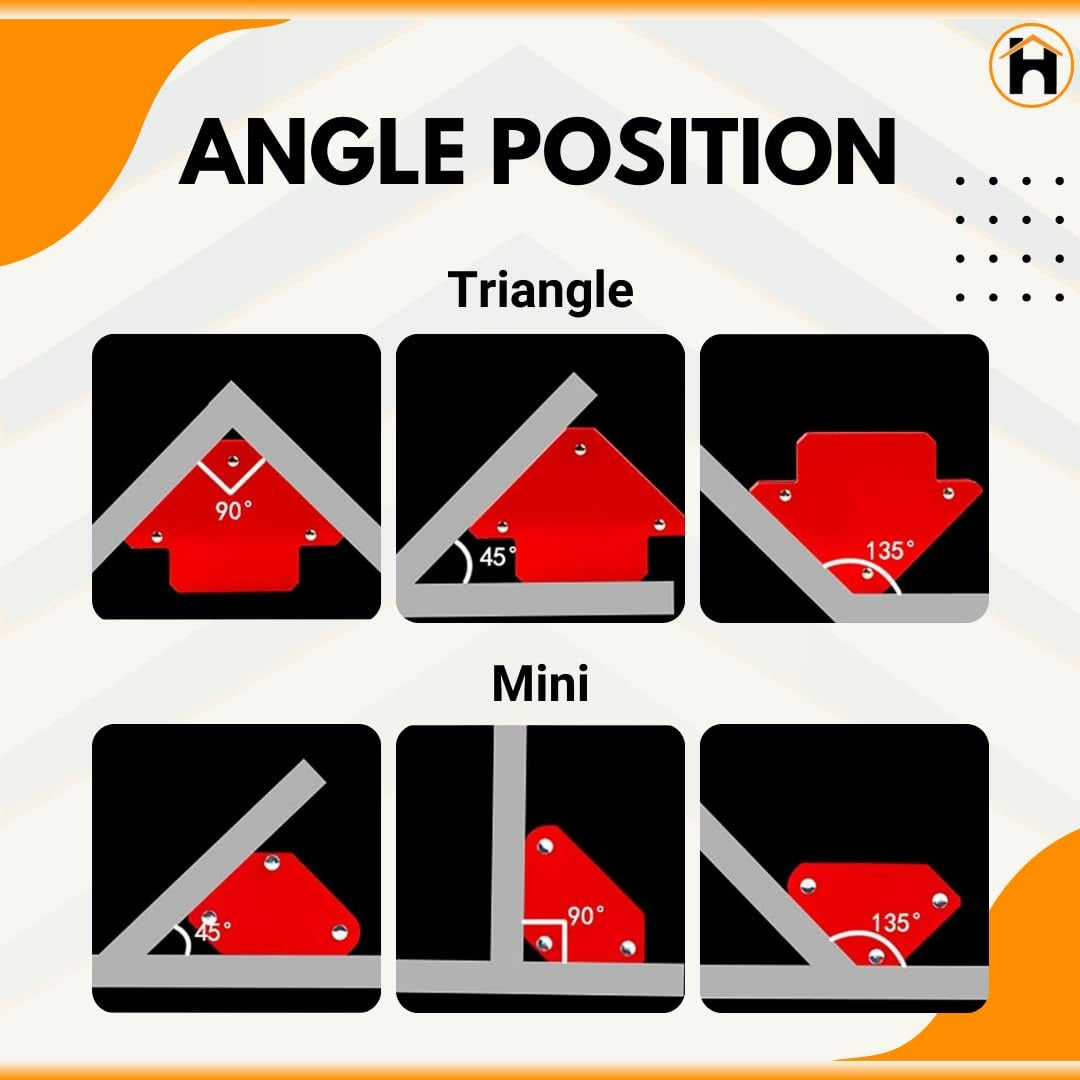 HOMDUM 1.4KG 6PC Multi Angle Magnetic Welding Holder – Strong Magnet Clamps Set for Welding & Fabrication Work