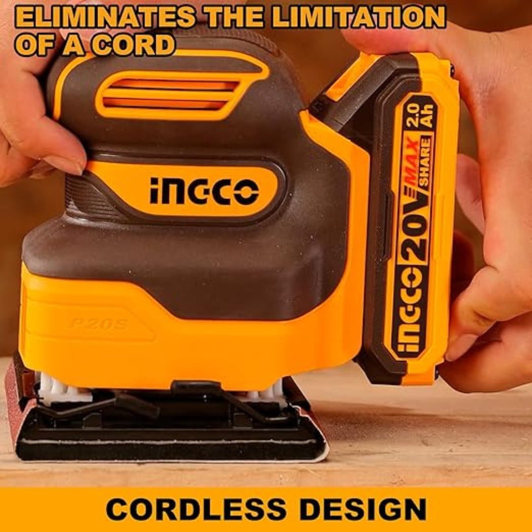 INGCO  Cordless Sheet Sander 20V – Product Description - CSHSLI2014