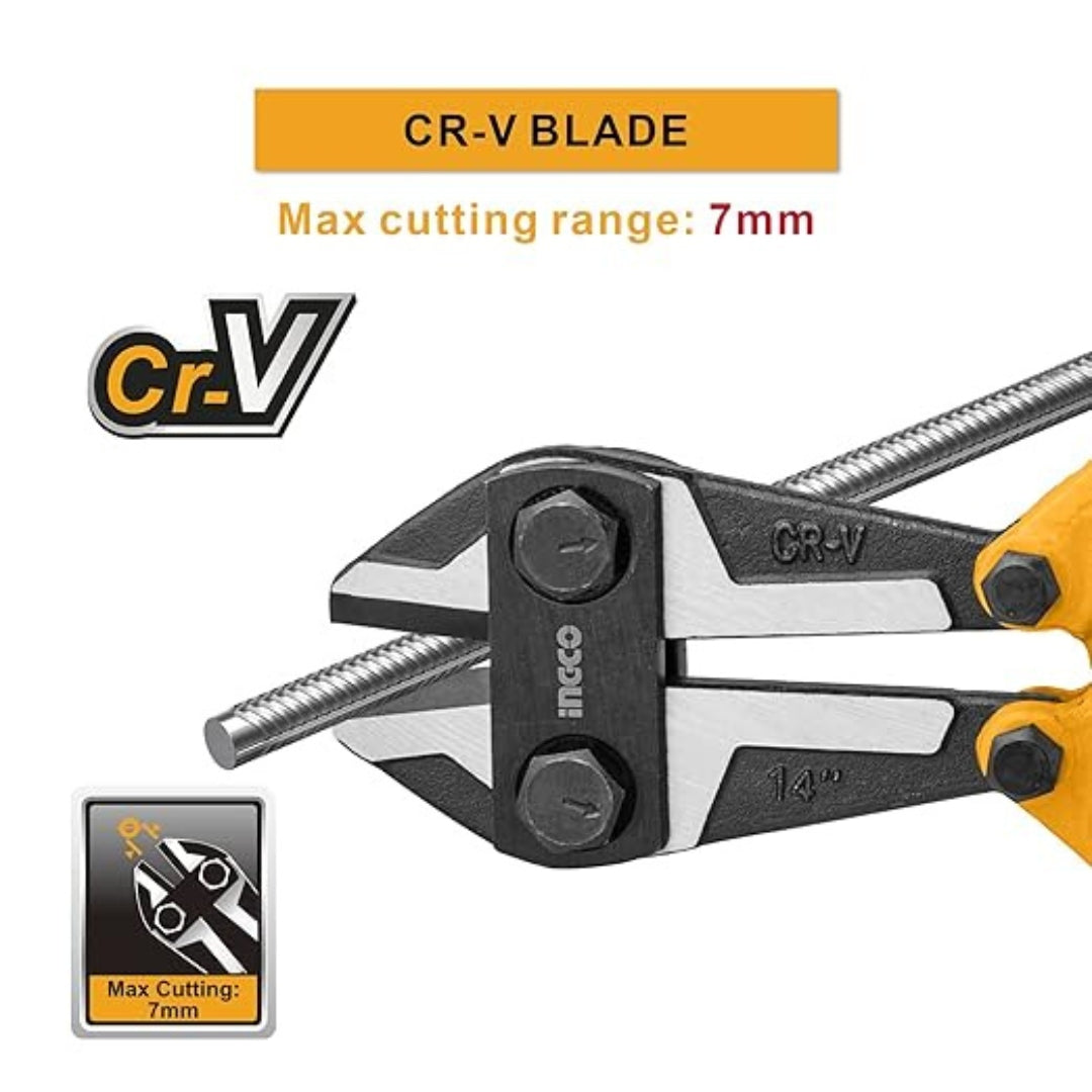 INGCO  14 Inch Bolt Cutter with Cr-Mo Blade & TPR Handle - HBC0814