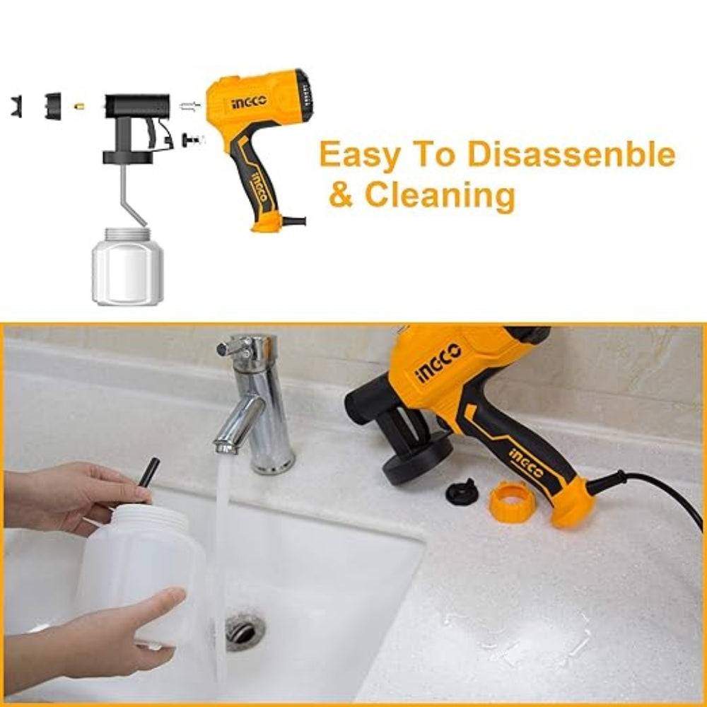 INGCO 450W Electric Paint Spray Gun | 800ml HVLP Paint Sprayer - SPG3508