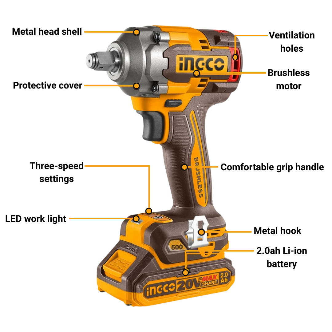 CIWLI20501 INGCO CORDLESS IMPACT WRENCH