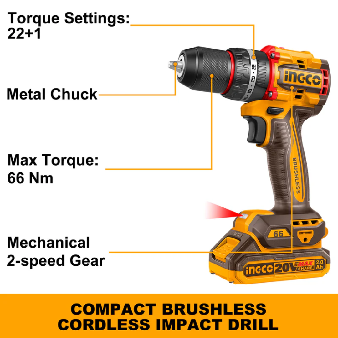 CKLI20766 INGCO CORDLESS MINI GRINDER+IMPACT DRILL