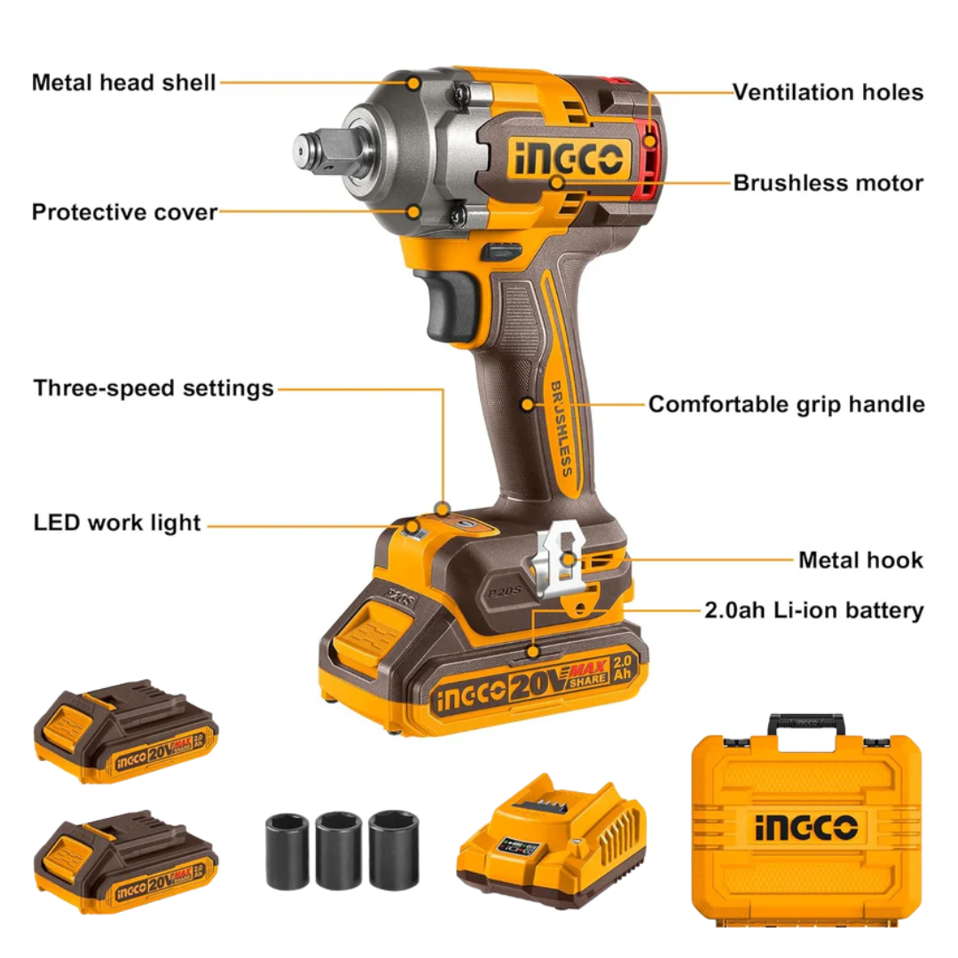 CIWLI2040 INGCO CORDLESS IMPACT WRENCH