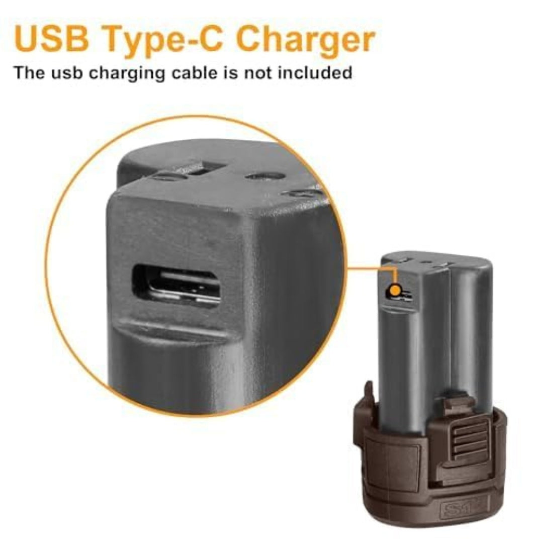 INGCO 12V Cordless Drill – 20Nm Compact Drill Machine with USB Type-C Charging - 3+