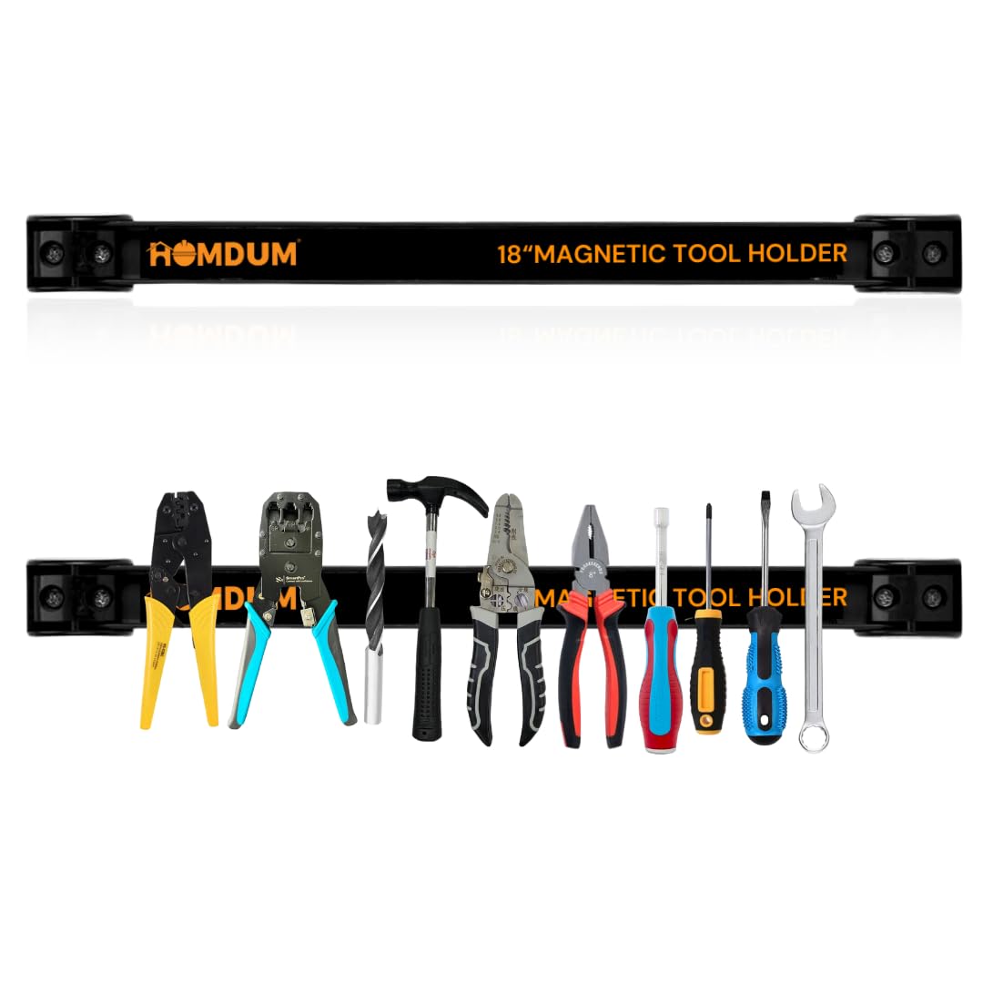 HOMDUM 18 Inch Magnetic Tool Holder Rack – Heavy Duty Metal Magnetic Tool Organizer Bar
