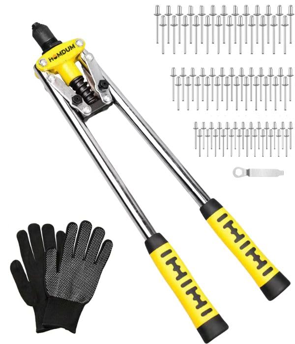 HOMDUM 17 INCH HEAVY DUTY DOUBLE HANDLE RIVET GUN WITH POP RIVETS