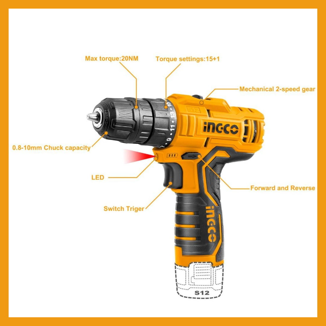 CDLI12208 INGCO CORDLESS DRILL