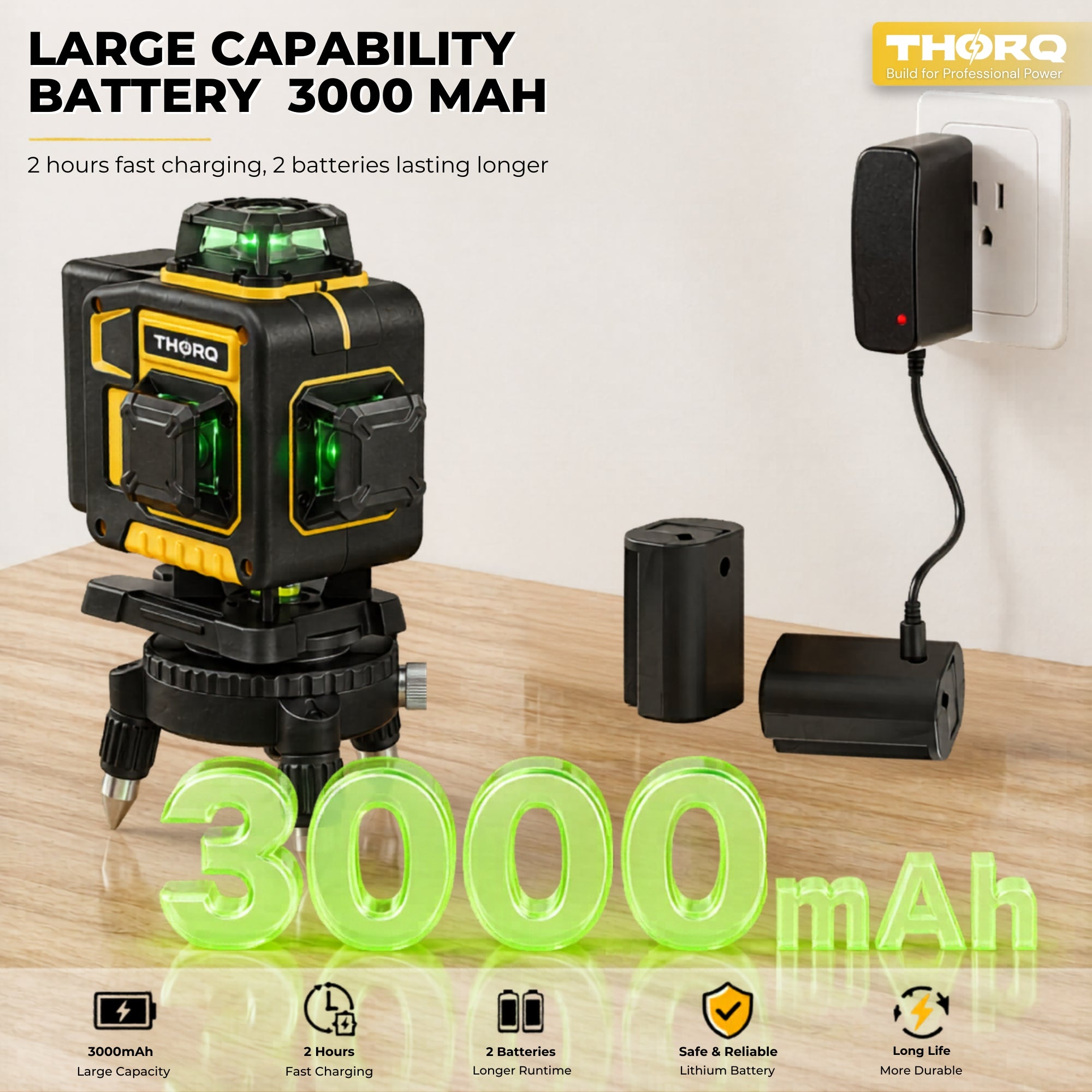 16 Line Laser Level 360 Self Leveling | 4x360° 4D Green Cross Line Laser