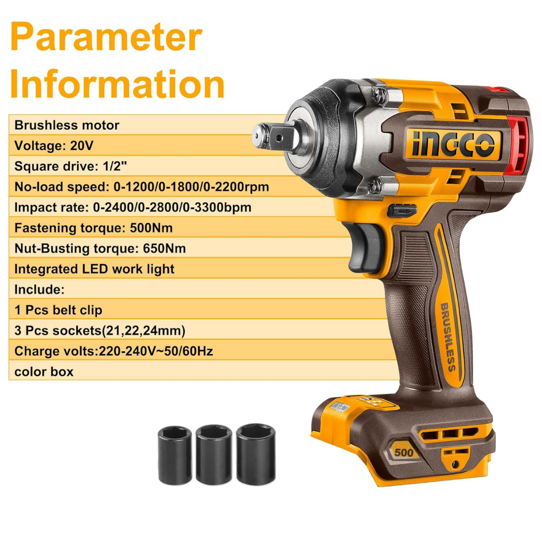 CIWLI20501 INGCO CORDLESS IMPACT WRENCH