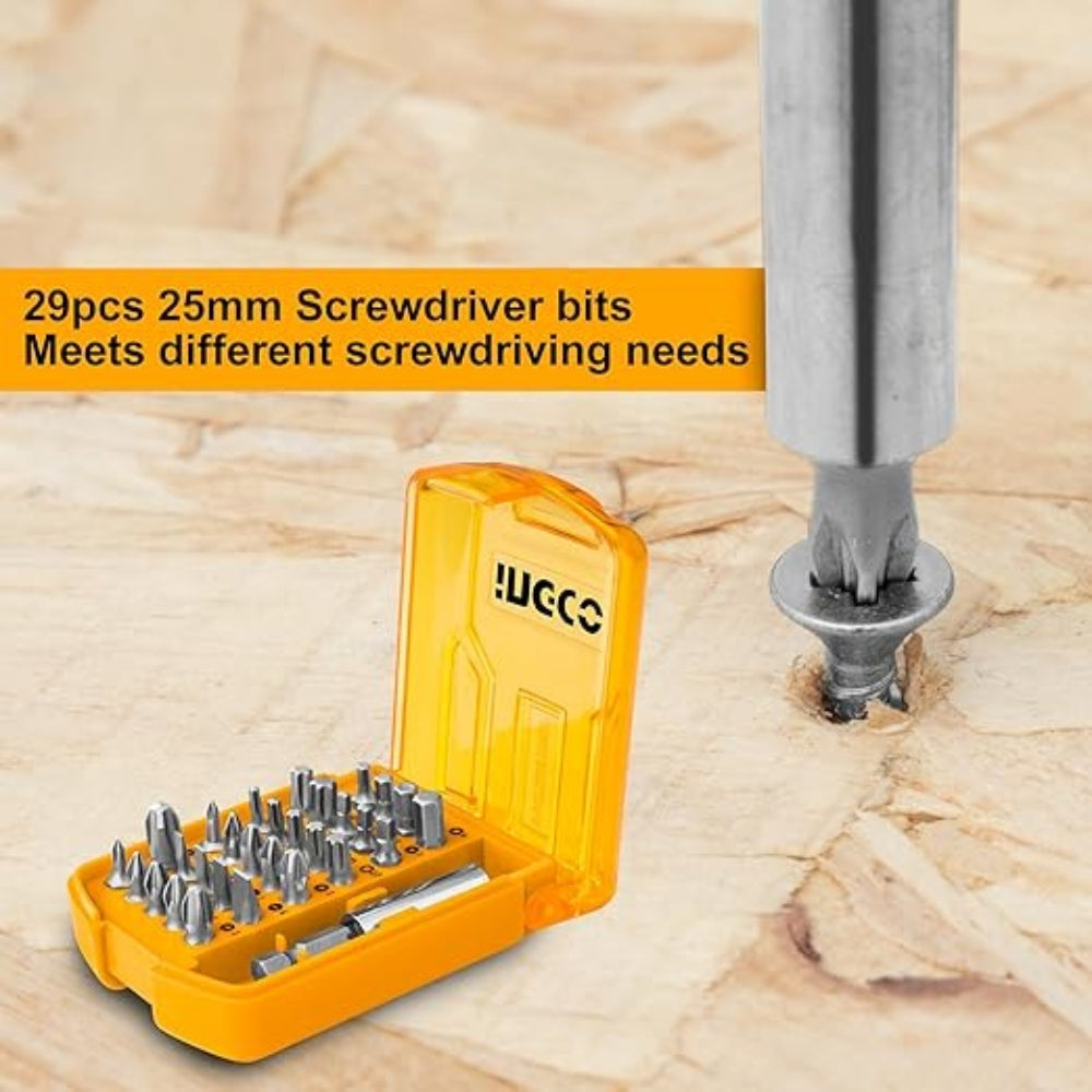 INGCO 30 Pcs Screwdriver Bits Set – Multi-Purpose Bit Kit - AKSD08301