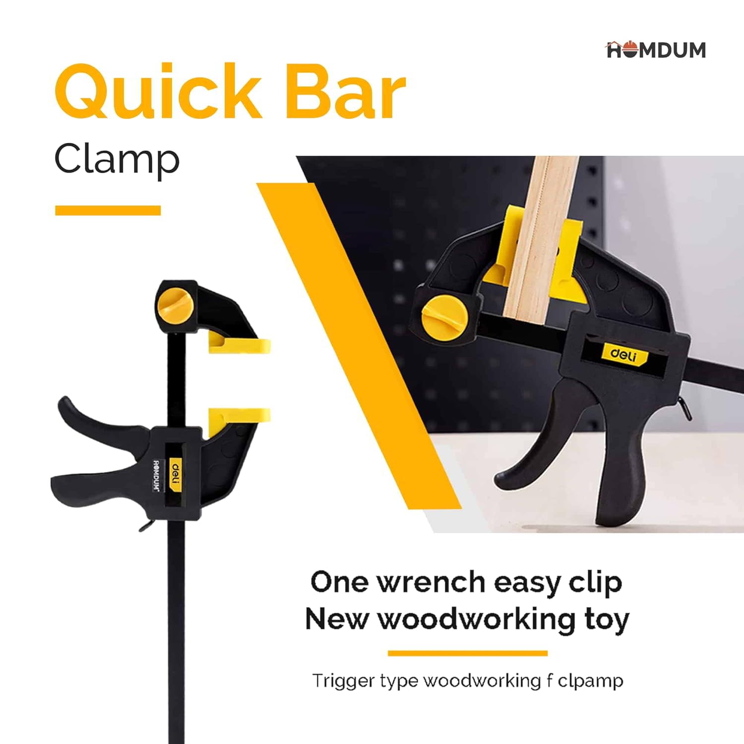 Homdum Quick Grip clamp Bar clamp for woodworking One-Handed Release F type Ratchet clamp wood working size 18inch