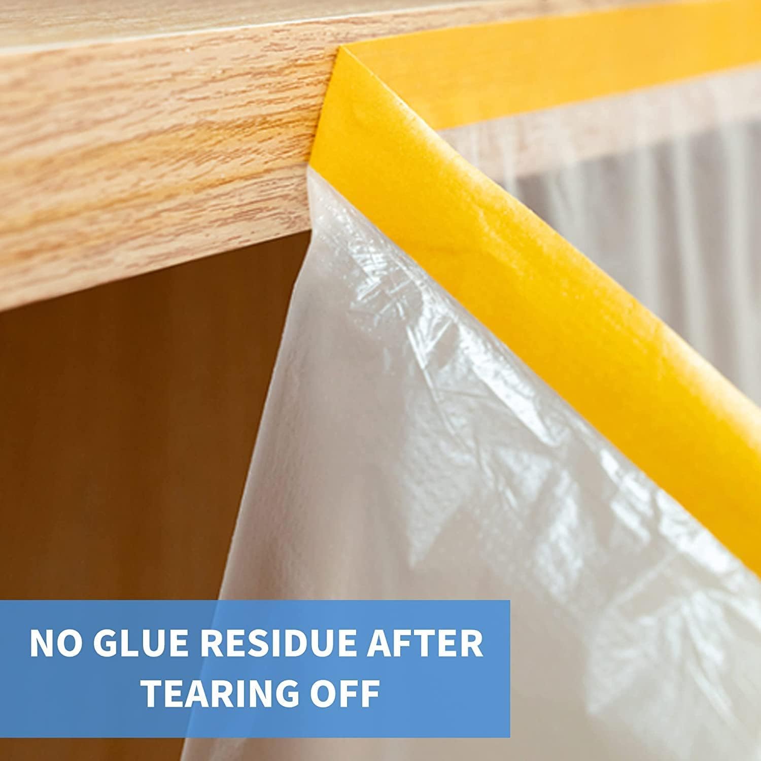 Homdum Pre-Tape Paint Protection Covering Sheet and Tape Length(2700mm x 20Mtr) Pack of 2pc