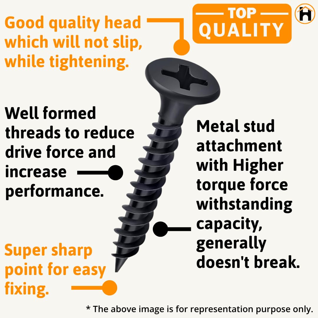 HOMDUM ASSORTED BLACK DRY WALL SCREWS WITH NYLON PLUGS/GITTI
