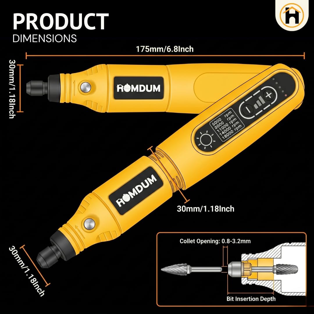 HOMDUM 4.0V Cordless Rotary Tool Kit with 70 Pcs Accessories