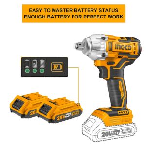 Ingco COSLI23011 Lithium-Ion Cordless 2 Pcs Combo Kit - 20V Impact Wrench and Work Lamp