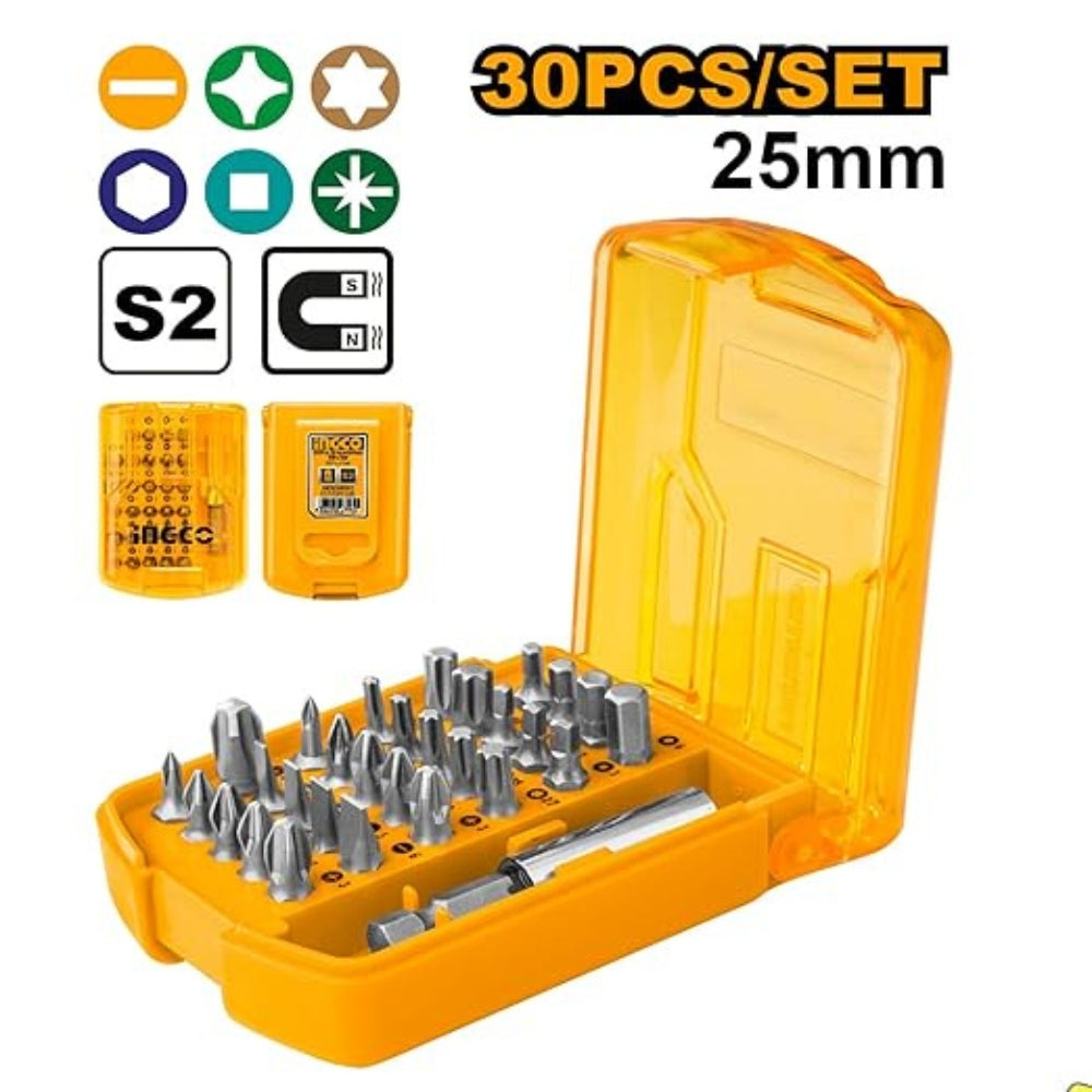 INGCO 30 Pcs Screwdriver Bits Set – Multi-Purpose Bit Kit - AKSD08301