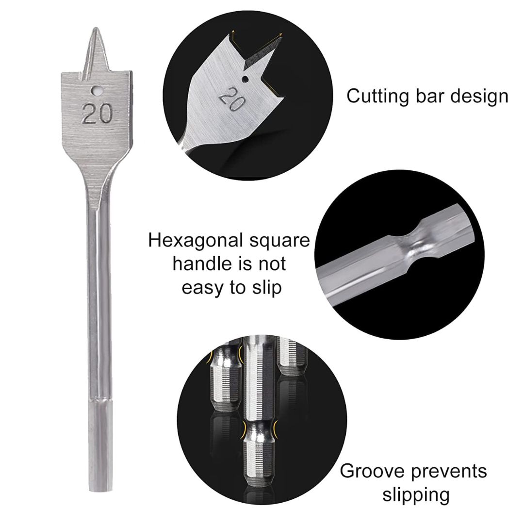 6 PCS 10MM TO 25 MM FLAT DRILL BIT SET