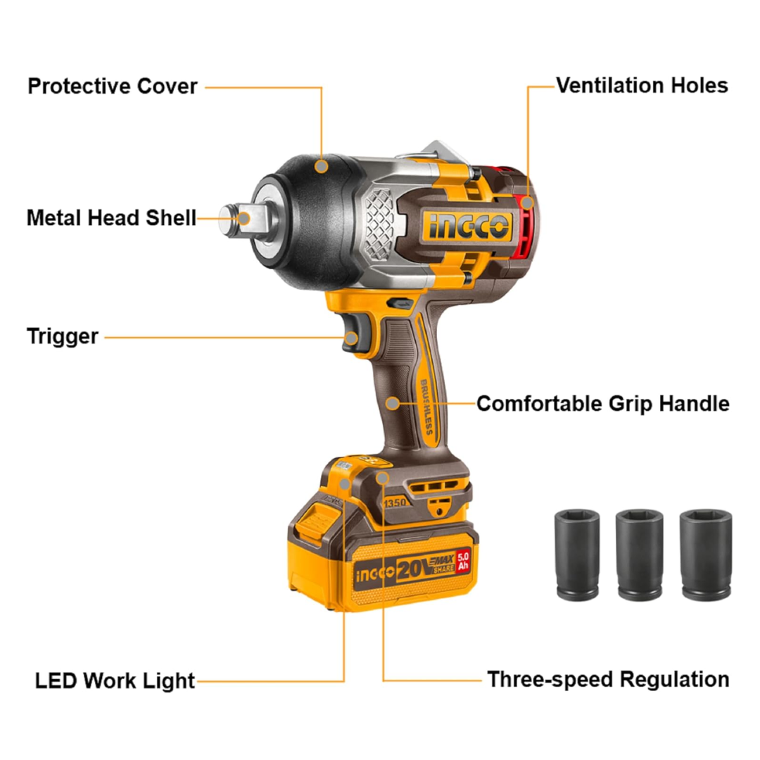 CIWLI20135 INGCO CORDLESS IMPACT WRENCH