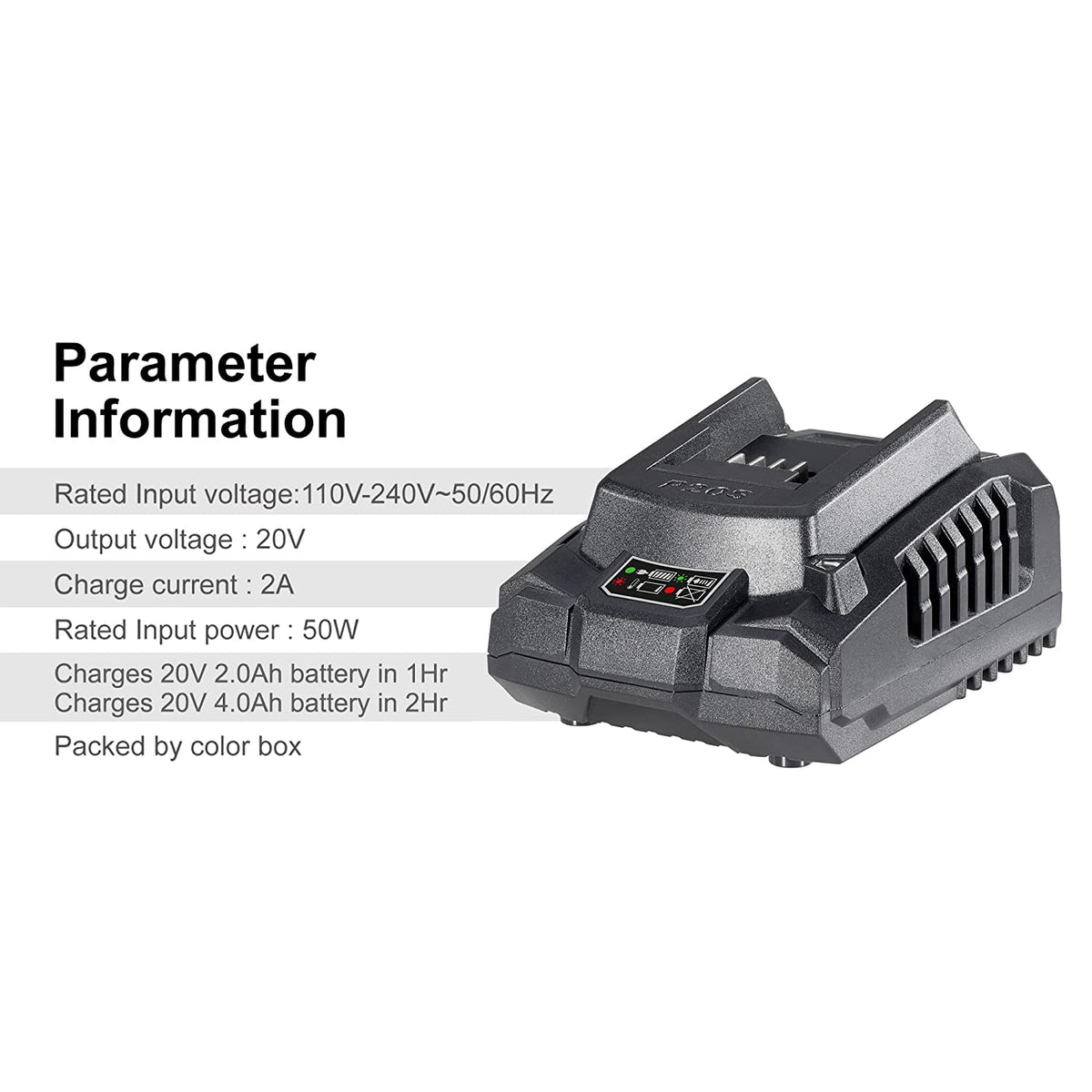 INGCO P20S 20V 2A  Fast intelligent charger - FCLI2001