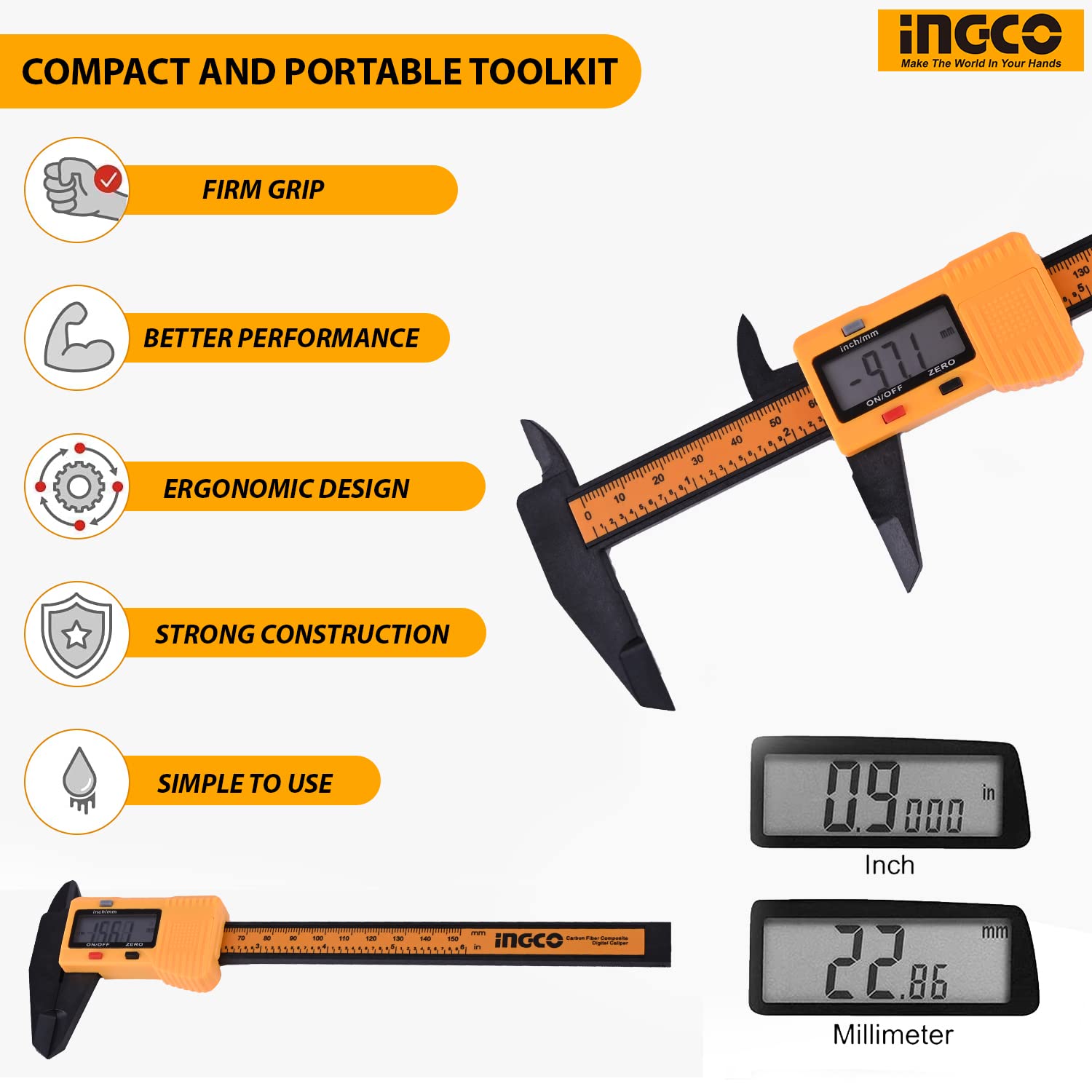 INGCO HDCP16150 Plastic digital caliper