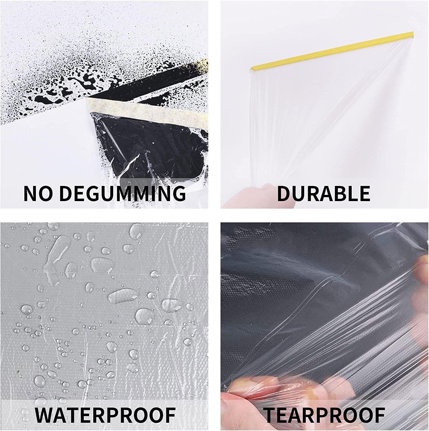 Homdum Pre-Tape Paint Protection Covering Sheet and Tape Length(2700mm x 20Mtr) Pack of 2pc