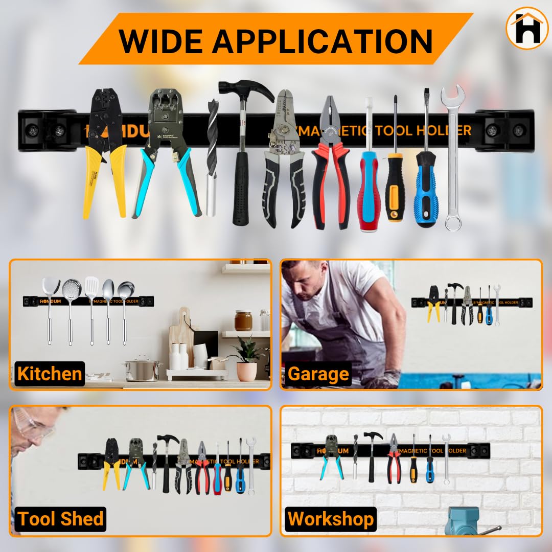 HOMDUM 18 Inch Magnetic Tool Holder Rack – Heavy Duty Metal Magnetic Tool Organizer Bar