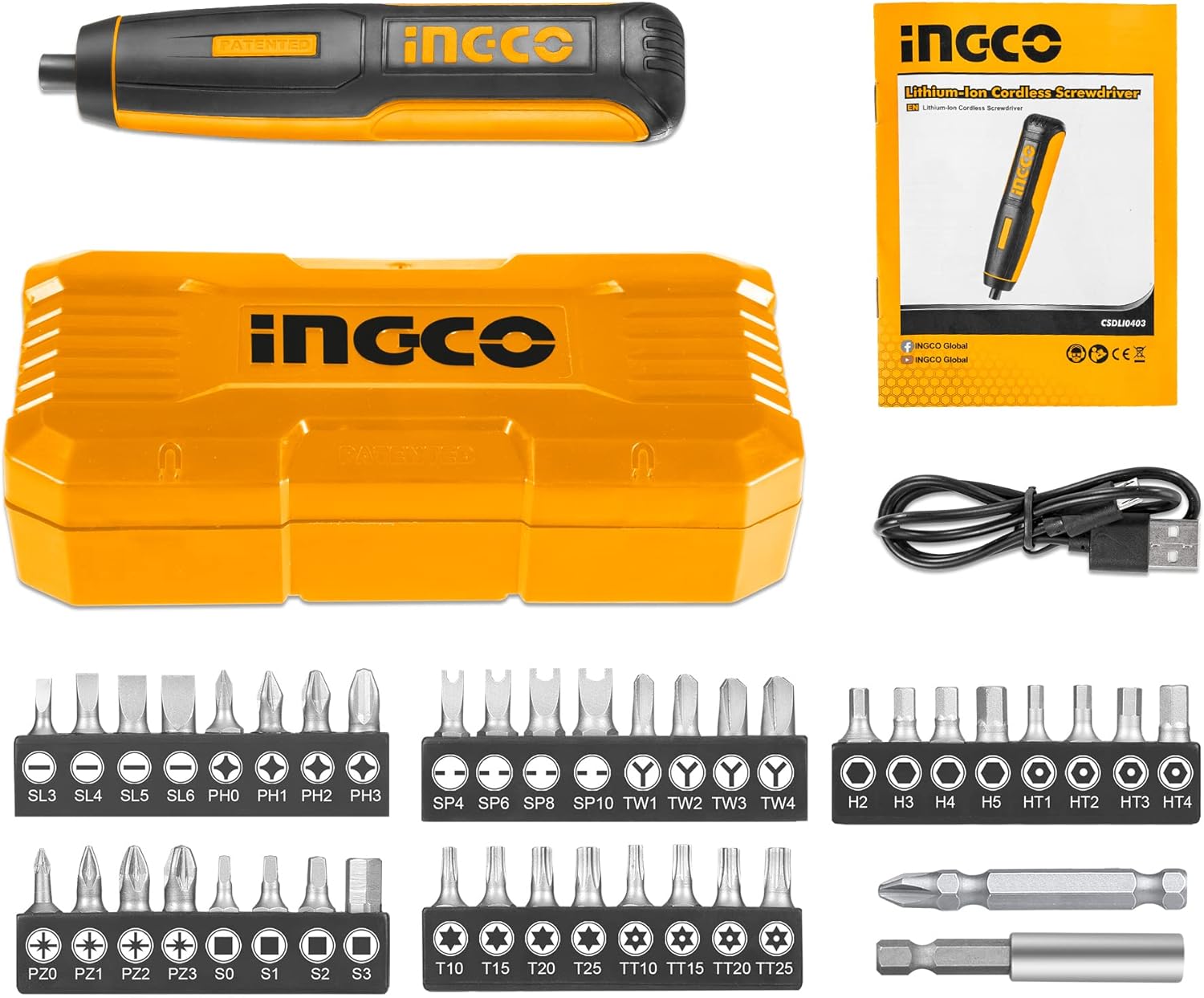 INGCO 4.0V Electric Cordless Screwdriver CSDLI0403