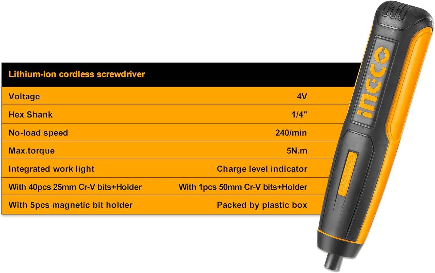 INGCO 4.0V Electric Cordless Screwdriver CSDLI0403