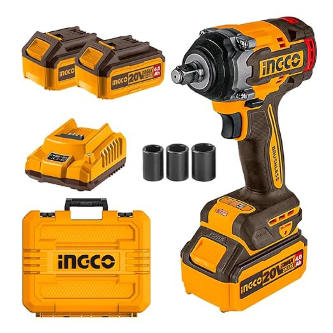 INGCO  20V Cordless Brushless Impact Wrench – 500Nm Heavy Duty Tool - CIWLI2050