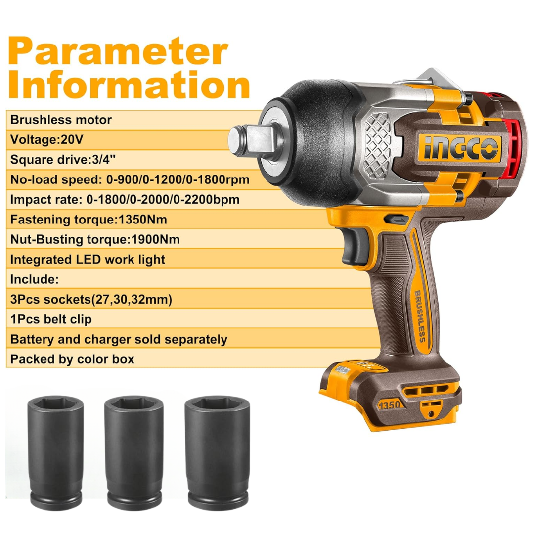 CIWLI20135 INGCO CORDLESS IMPACT WRENCH