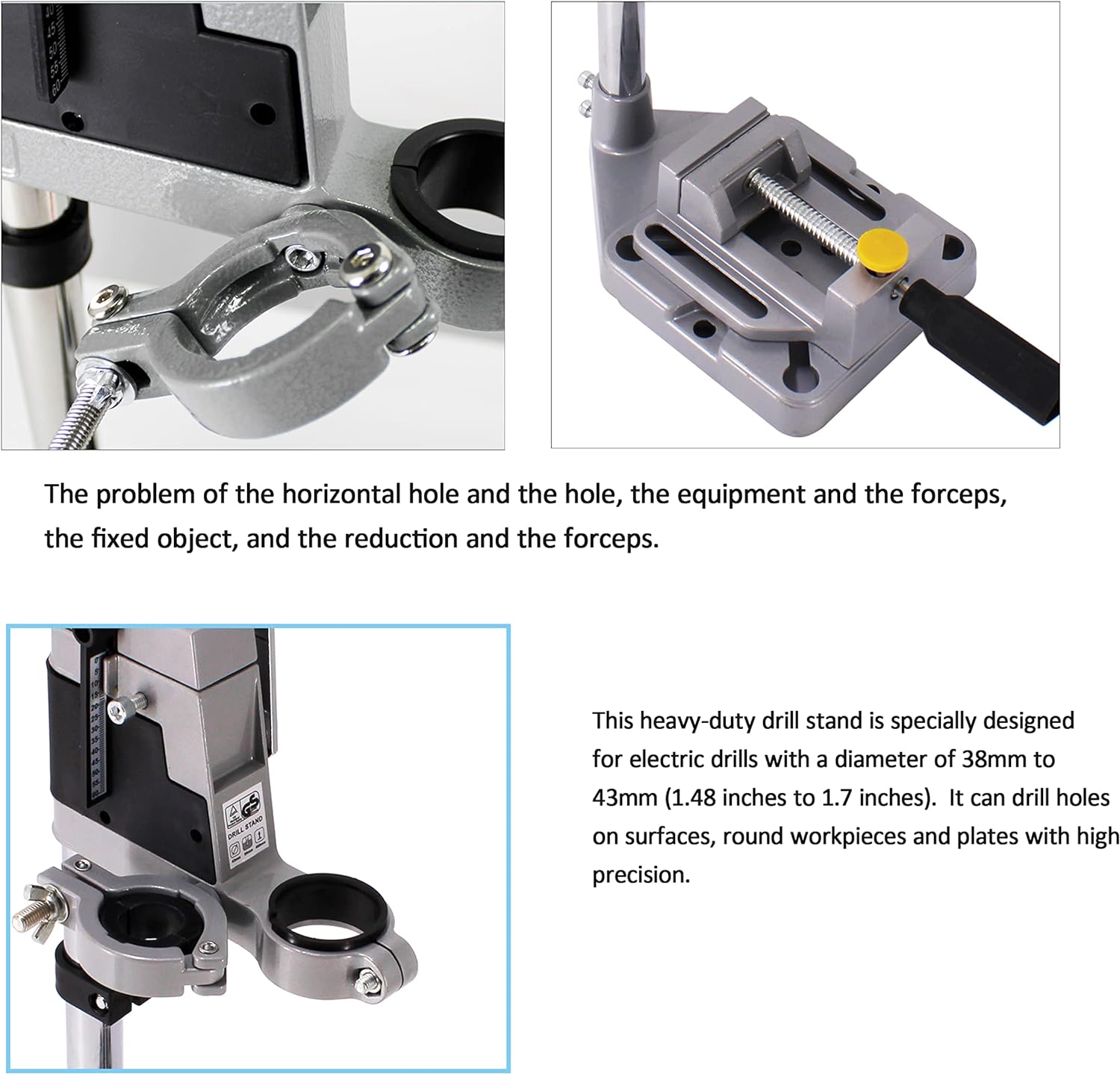 Homdum Drill Stand 400 mm with Adjustable Drill Press Vice Clamp