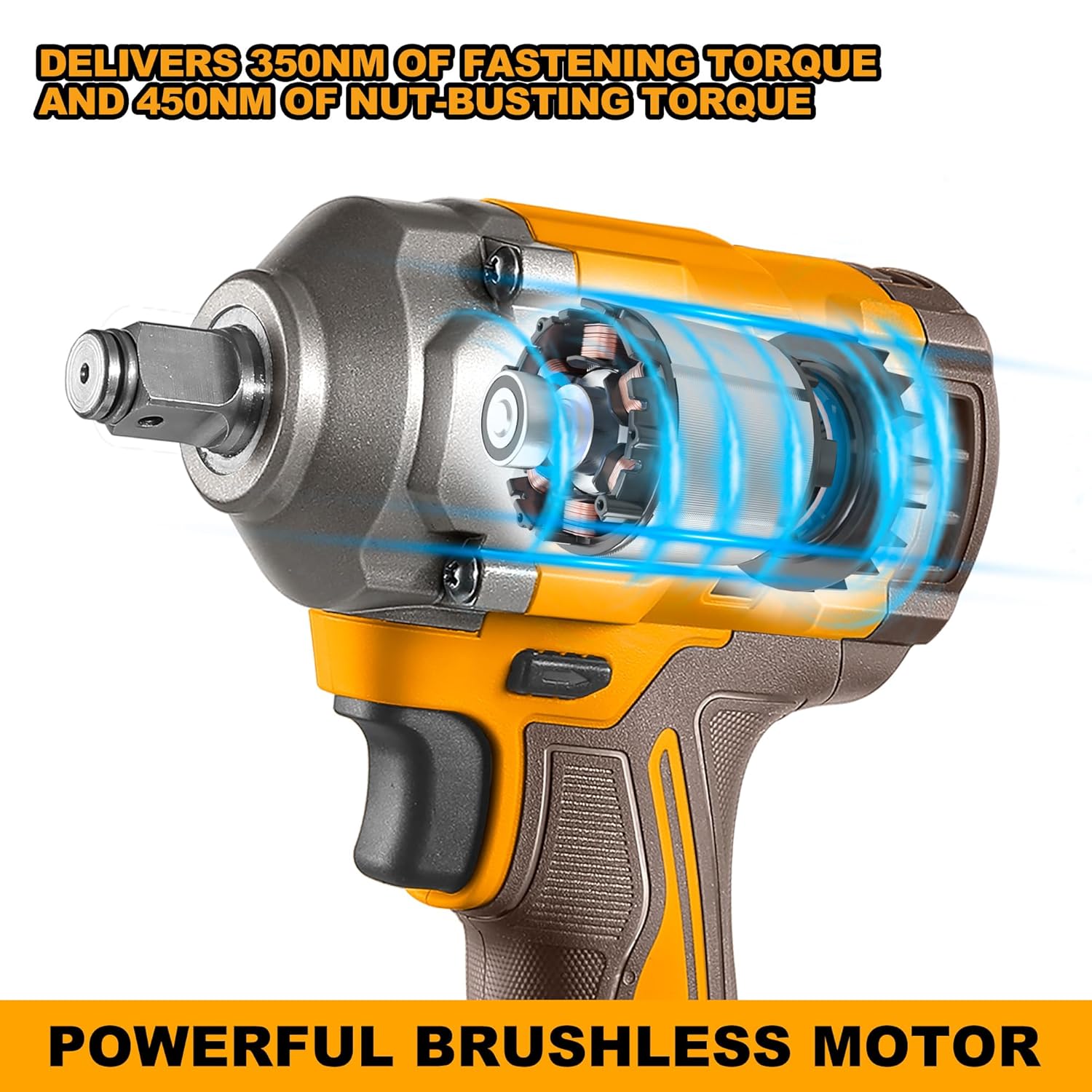 INGCO  20V Cordless Impact Wrench – 450Nm Electric Impact Gun - CIWLI203