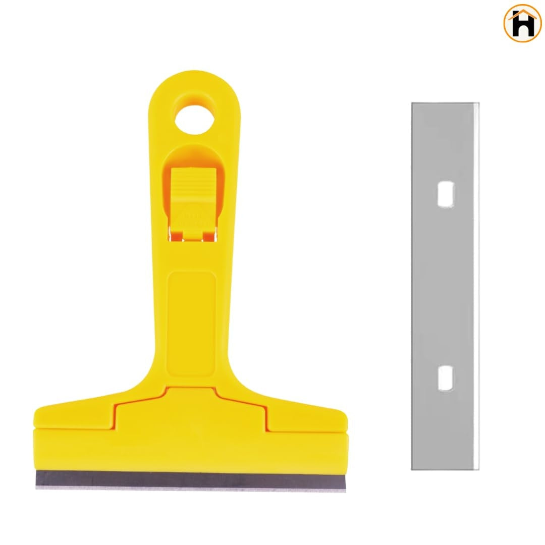 HOMDUM Razor Scraper with ABS Plastic Handle – Heavy Duty Blade Scraper for Glass, Tiles & Adhesive Removal
