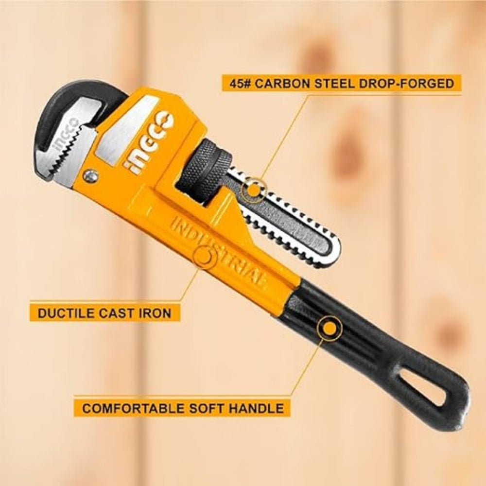INGCO  Pipe Wrench – 12 Inch Heavy Duty Plumbing Wrench - HPW0812
