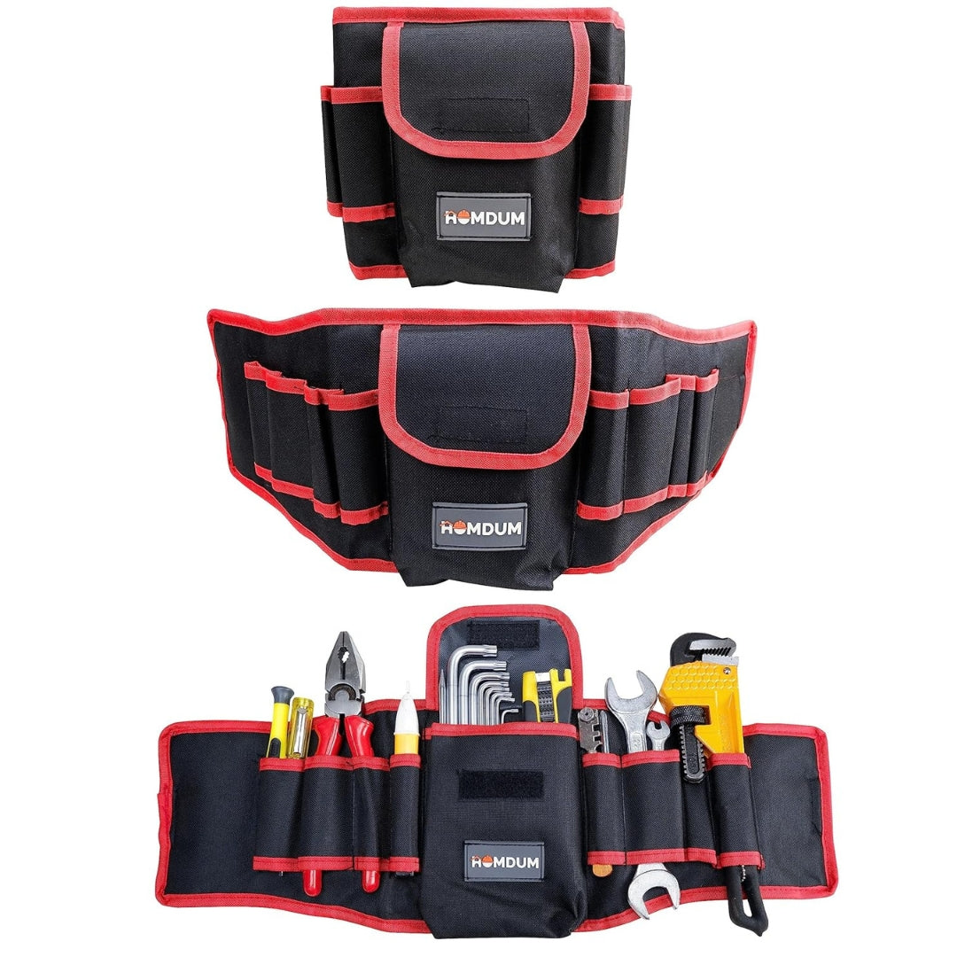 HOMDUM 20 Inch Tool Belt Organizers – Heavy Duty Canvas Tool Pouch with Multiple Pockets for Carpenter, Electrician & DIY Tool Storage