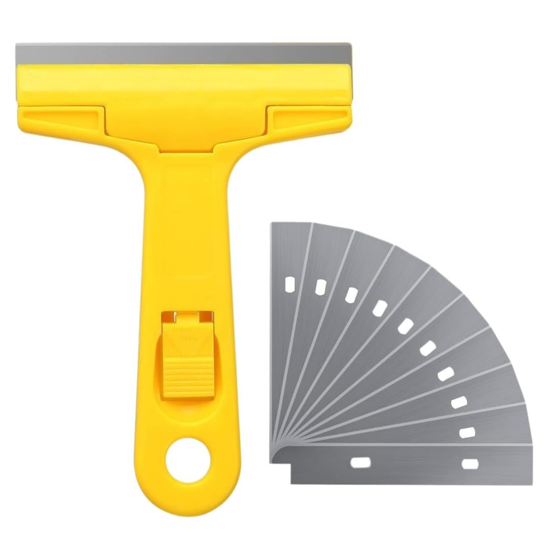 HOMDUM Razor Scraper with ABS Plastic Handle – Heavy Duty Blade Scraper for Glass, Tiles & Adhesive Removal