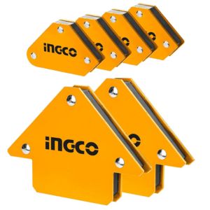 INGCO 6 Pcs Magnetic Welding Holder Set, Welding Magnet Set for Metal Working 10, 25 Lbs Strength Magnetic Welding Holder, 45,90,135 Degree Angle Fits for welding, Soldering, Assembling AMWH6001