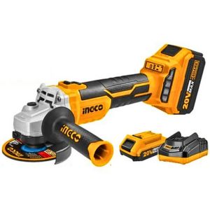 INGCO 20V 100mm Brushless Cordless Angle Grinder CAGLI201008