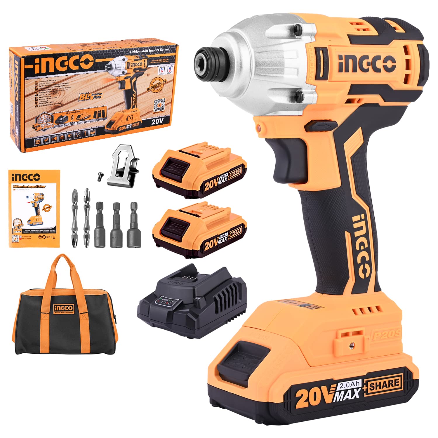 INGCO  20V Lithium-Ion Impact Wrench, CIRLI2002